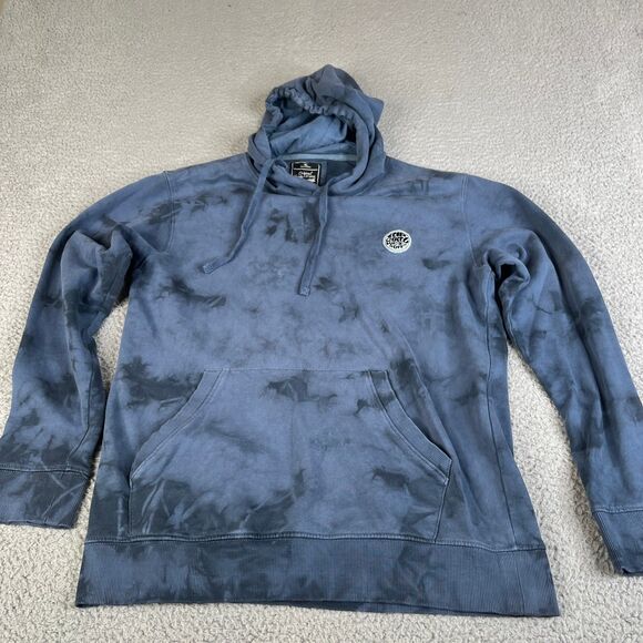Rip Curl Hoodie Mens Medium Blue Tie-Dye Surf Logo Pullover Sweatshirt Sweater - Picture 1 of 11